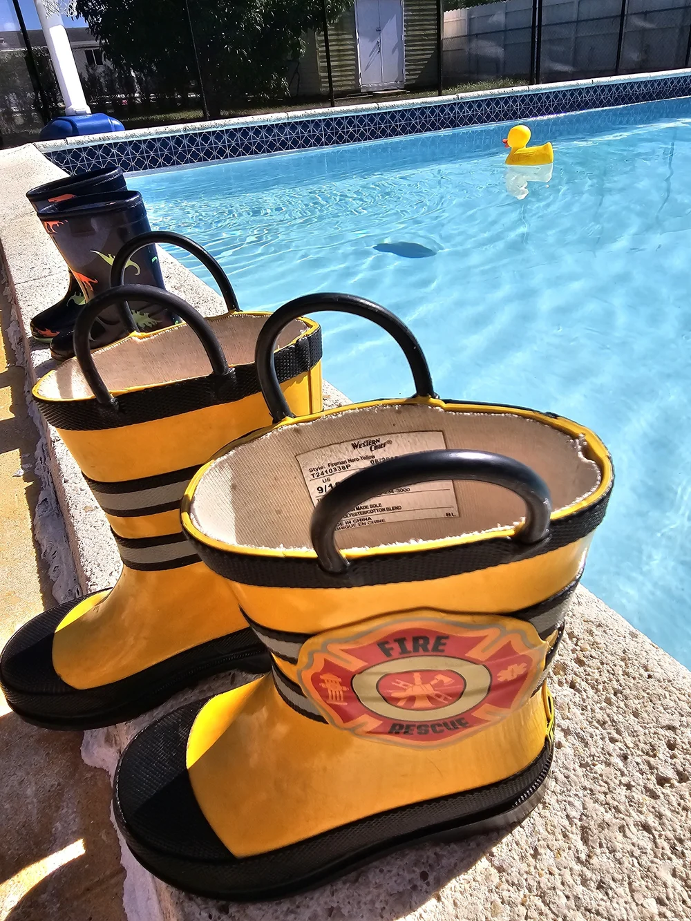 Western Chief Kids Yellow & Black Fire Rescue Rain Boots
